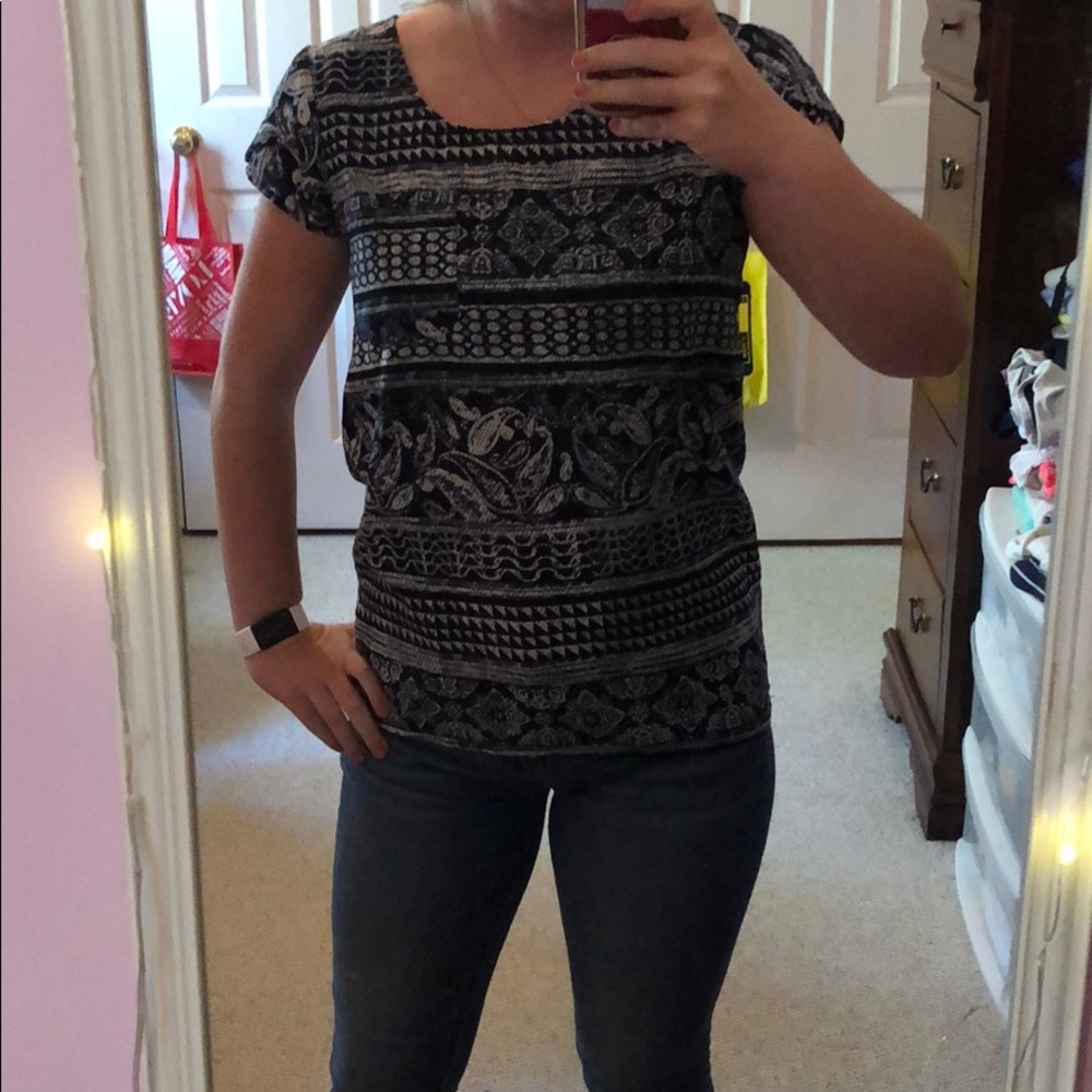 Tribal print short sleeve shirt